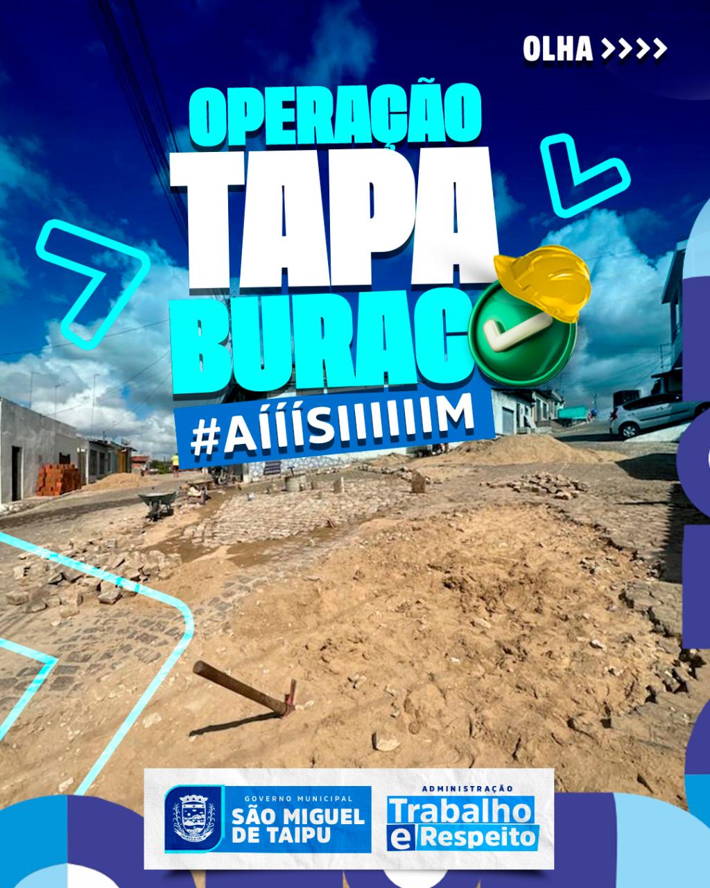 “operação tapa-buraco” beneficiando ruas no município.