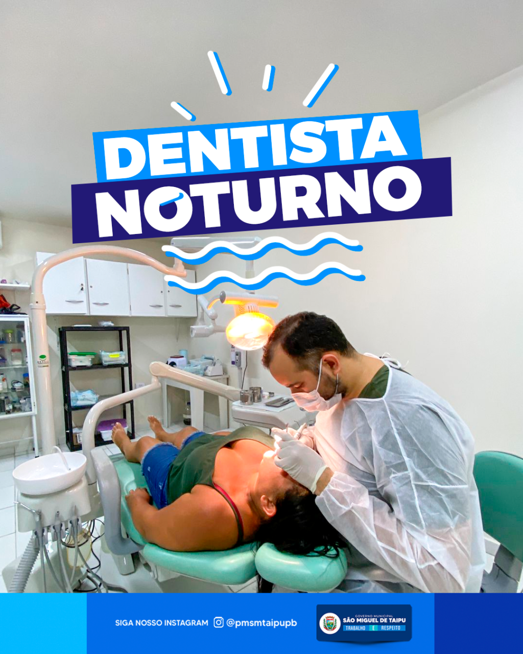 Prefeitura de São Miguel de Taipu inicia atendimento odontológico noturno na UBS Geni Bento.